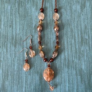 Matching necklace and earrings